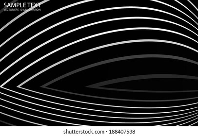 Silver abstract vector arcs illustration - Silver curved and reflected background illustration