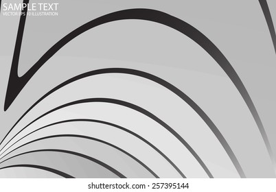 Silver abstract vector metallic background illustration - Curved vector abstract metal design  template