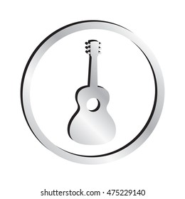 Silver Acoustic Guitar