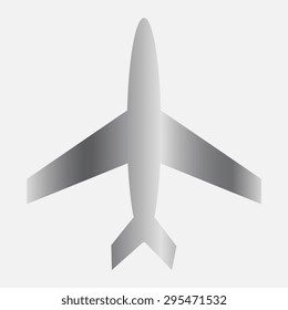 Silver Airplane Icon