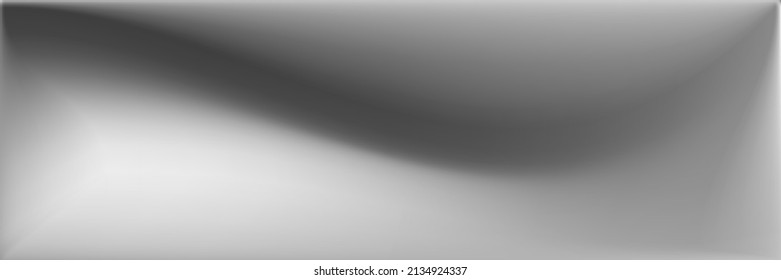 Silver Alluminium Wavy Gradient Mesh. Blank Wavy Gradient Mesh. Vibrant Grey Horizontal Lines Backdrop. Black and white Smooth Surface Illustration. Metallic  Monochromatic Original Background.