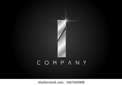 silver alphabet letter I logo design suitable for a company or business