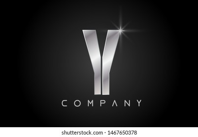 silver alphabet letter Y logo design suitable for a company or business