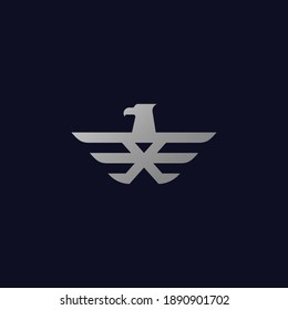 Silver american eangle mascular vector logo design