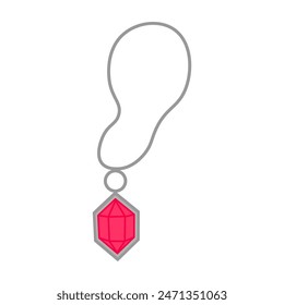 Silver amulet with red gem