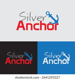 Silver Anchor name logo  suitable any type of company