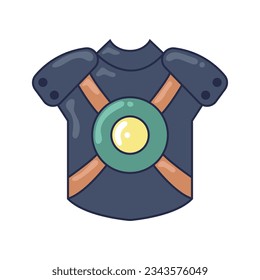 Silver ancient gladiator body armor. Vector Illustration isolated on white background.
