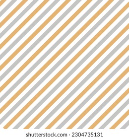 Silver ans gold diagonal stripes vector seamless pattern. Retro New Year background design