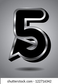 Silver Arrow Icon Symbol Number 5