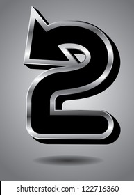 Silver Arrow Icon Symbol Number 2