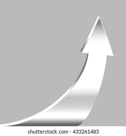 Silver arrow and neutral grey background