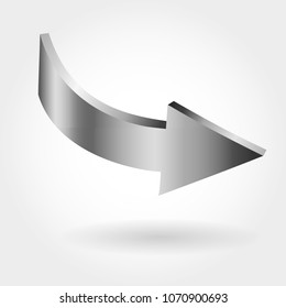 Silver arrow and neutral light background