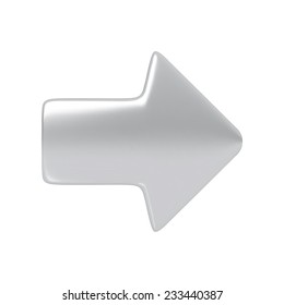 Silver arrow pointing right. Highly detailed vector illustration.