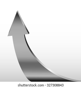 Silver arrow and white background