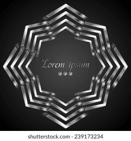 Forma del logotipo de las flechas plateadas. Ilustración del vector