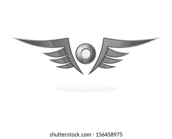 silver art steel theme wing