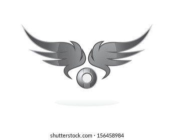 silver art steel theme wing