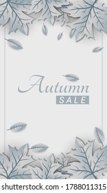 Silver autumn background. Silver color concept for autumn template background vector design. Perfect for social media post, banner, background and internet ads