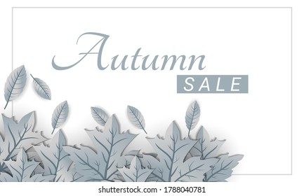 Silver autumn background. Decorative autumn leaf with silver color theme background vector design. Perfect for social media post, banner, background and internet ads