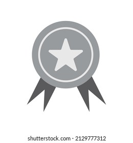 Silver Award. Silver badge. Vector.