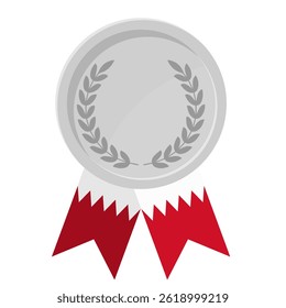 Silver award medal with Bahrain flag ribbons for winners