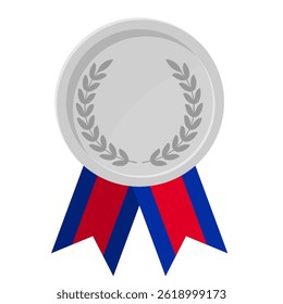 Silver award medal with Cambodia flag ribbons for winners