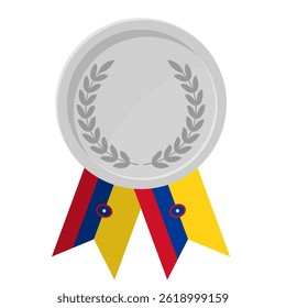 Medalha de Prata com Fitas da Bandeira da Colômbia para os vencedores