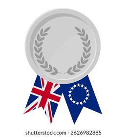 Silver award medal with Cook Islands flag ribbons for winners