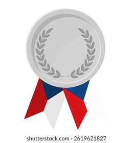 Silver award medal with Czechia flag ribbons for winners