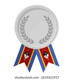 Silver award medal with Eswatini flag ribbons for winners