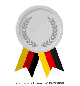Silver award medal with Germany flag ribbons for winners