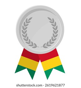 Silver award medal with Guinea flag ribbons for winners