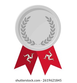 Silver award medal with Isle of Man
flag ribbons for winners