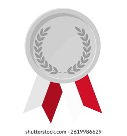 Silver award medal with Monaco flag ribbons for winners