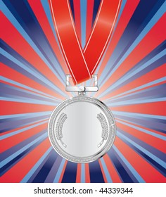 silver award medal on the background