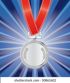 medalla de plata en segundo plano
