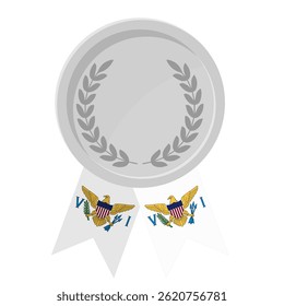 Silver award medal with United States Virgin Islands flag ribbons for winners