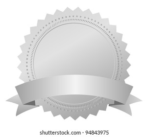 Silver Award Medal, Vector Illustration