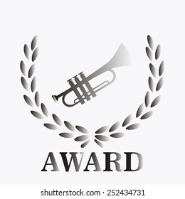 Silver Award to trumpet over degrade background