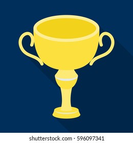 Silver award winner of the competition.The Cup for second place.Awards and trophies single icon in flat style vector symbol stock illustration.