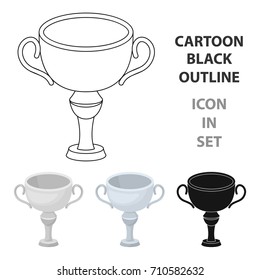 Silver award winner of the competition.The Cup for second place.Awards and trophies single icon in cartoon style vector symbol stock illustration.
