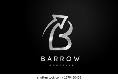 Silver B Logo.B Letter Design Vector Illustration Modern Monogram Icon.