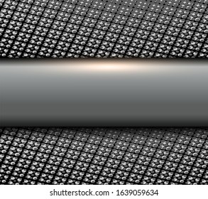 Silver background 3d with halftone pattern, vector illustration.