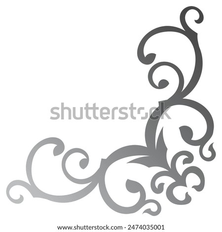 Silver background corner, vintage corner, classic corner for decorating wedding cards.