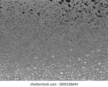 Silver background. Geometric chaotic shapes. Fashionable metallic print 2022. Black and gray shiny pattern 