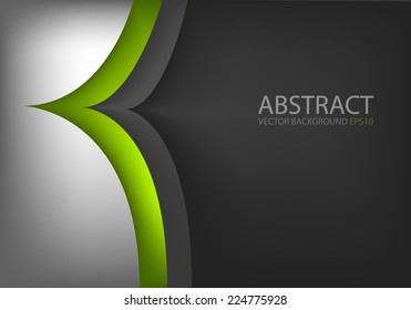 Silver background green line arrow curve background overlap layer paper for text and message modern website and artwork design