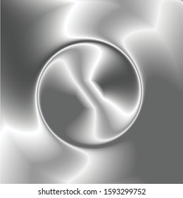 The silver background has a silver circle in the middle.