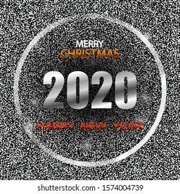 
Silver background for the holidays of the New Year. Silver glitter frame