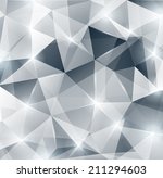 Silver background with lights and sparkles. Vector illustration. Abstract polygonal backdrop