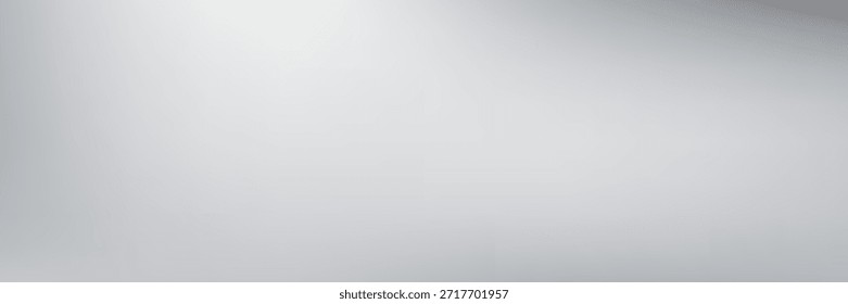 Silberner Hintergrund mit Metallspiegel-Textur. Farbverlauf-Oberfläche mit einfacher abstrakter Lichtkugel.	